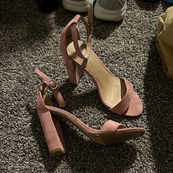 Brash Pink Suede Block Heels Size 6.5 - Picture 2 of 10